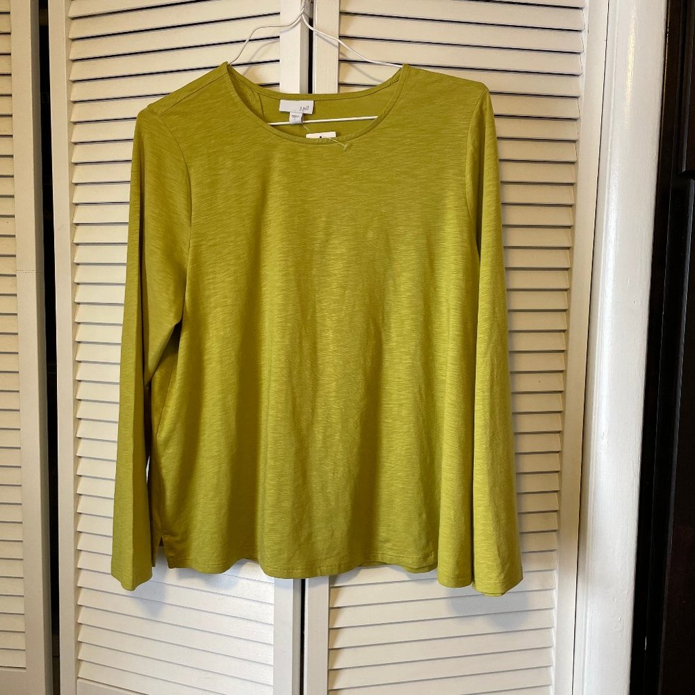 J Jill chartreuse  long-sleeve top